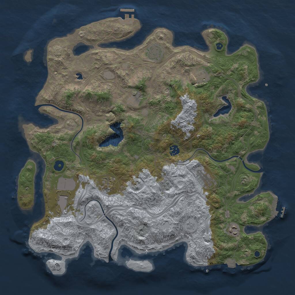 Rust Map: Procedural Map, Size: 4250, Seed: 3727198, 15 Monuments