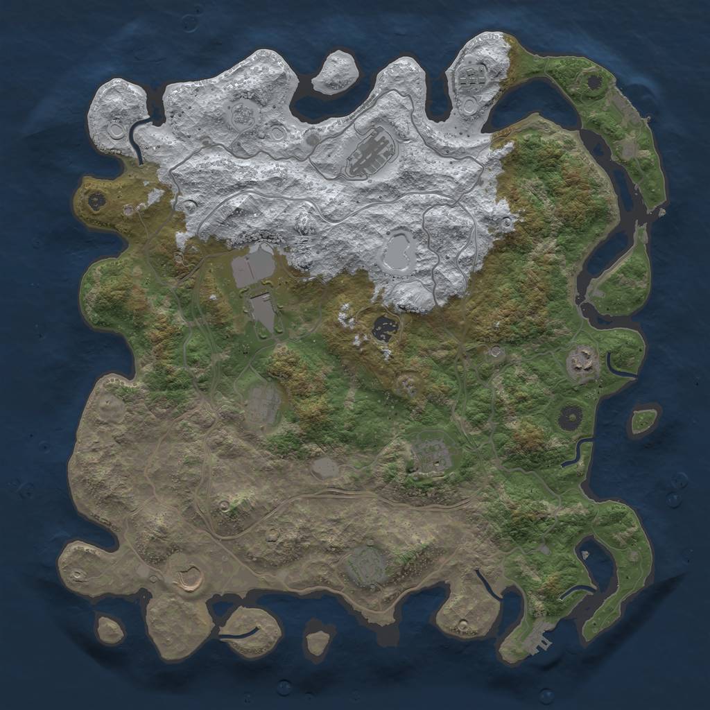 Rust Map: Procedural Map, Size: 4250, Seed: 2995977, 18 Monuments