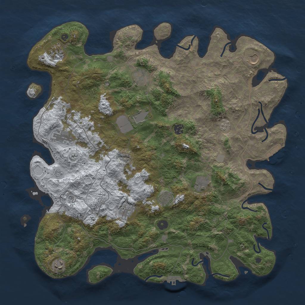 Rust Map: Procedural Map, Size: 4500, Seed: 2022795, 20 Monuments
