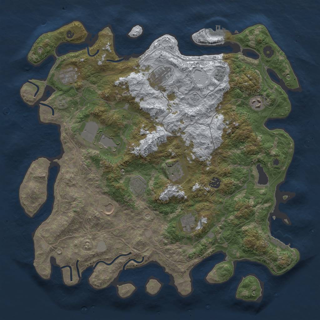 Rust Map: Procedural Map, Size: 4250, Seed: 3731749, 19 Monuments