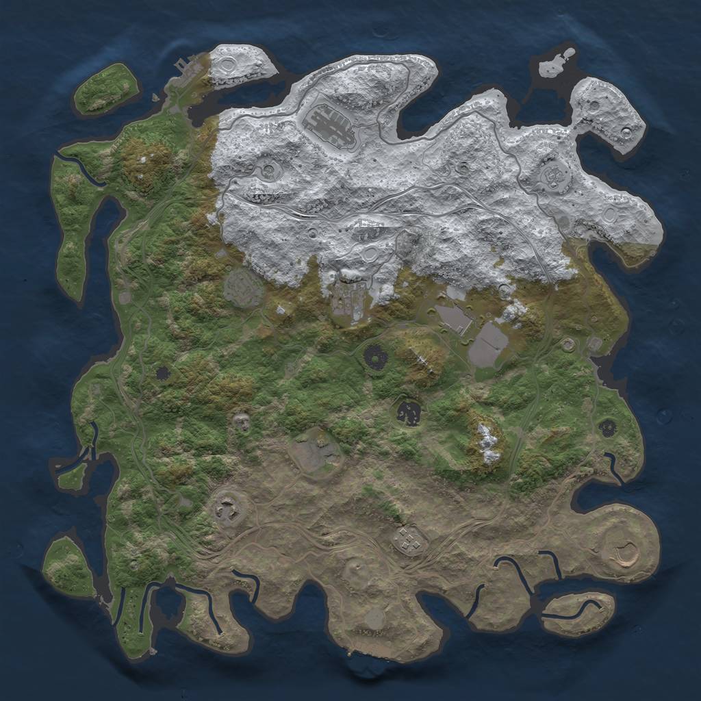 Rust Map: Procedural Map, Size: 4250, Seed: 3638013, 18 Monuments