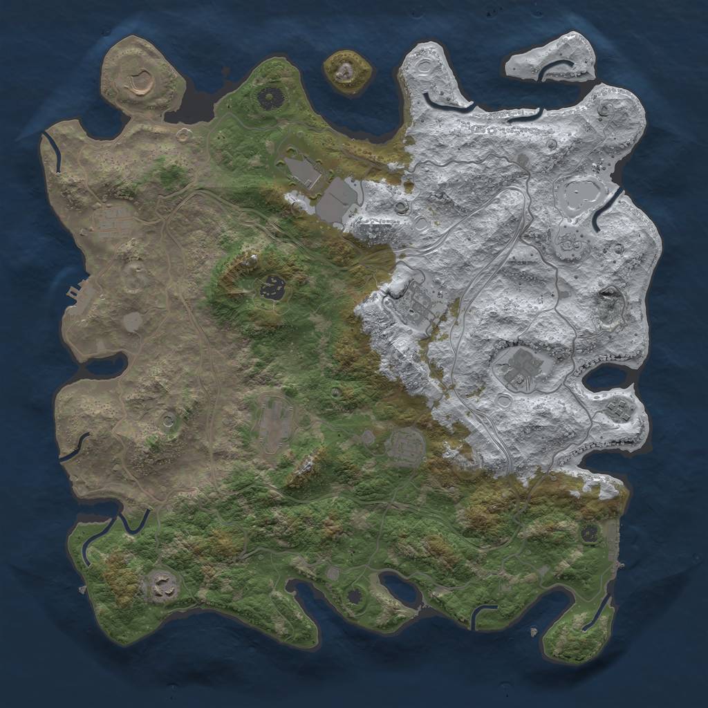Rust Map: Procedural Map, Size: 4250, Seed: 4879516, 19 Monuments