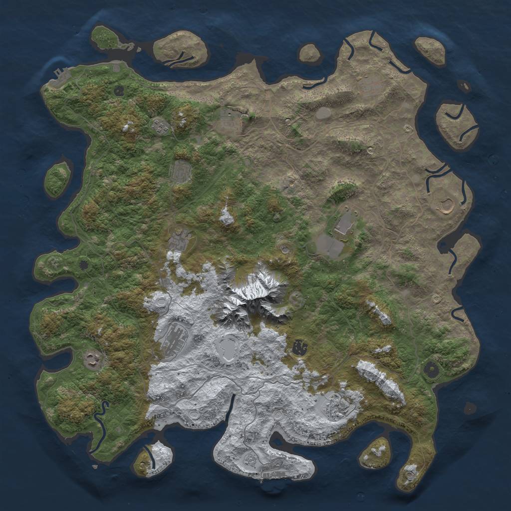 Rust Map: Procedural Map, Size: 5000, Seed: 218700828, 20 Monuments