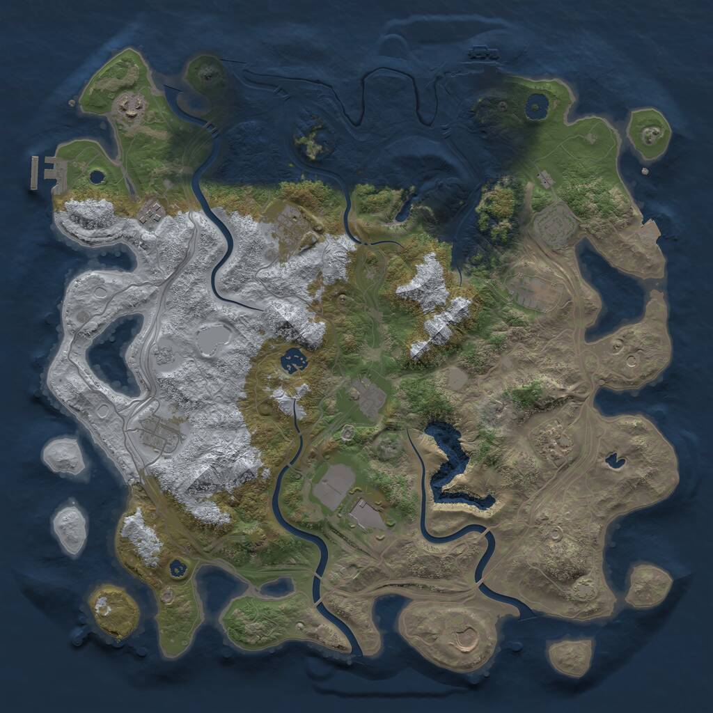 Rust Map: Procedural Map, Size: 4250, Seed: 2637920, 17 Monuments