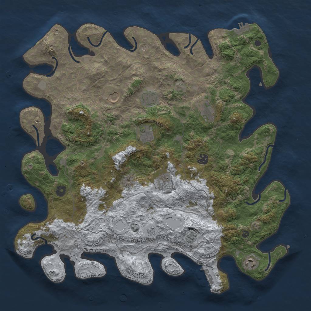 Rust Map: Procedural Map, Size: 4250, Seed: 4203704, 17 Monuments