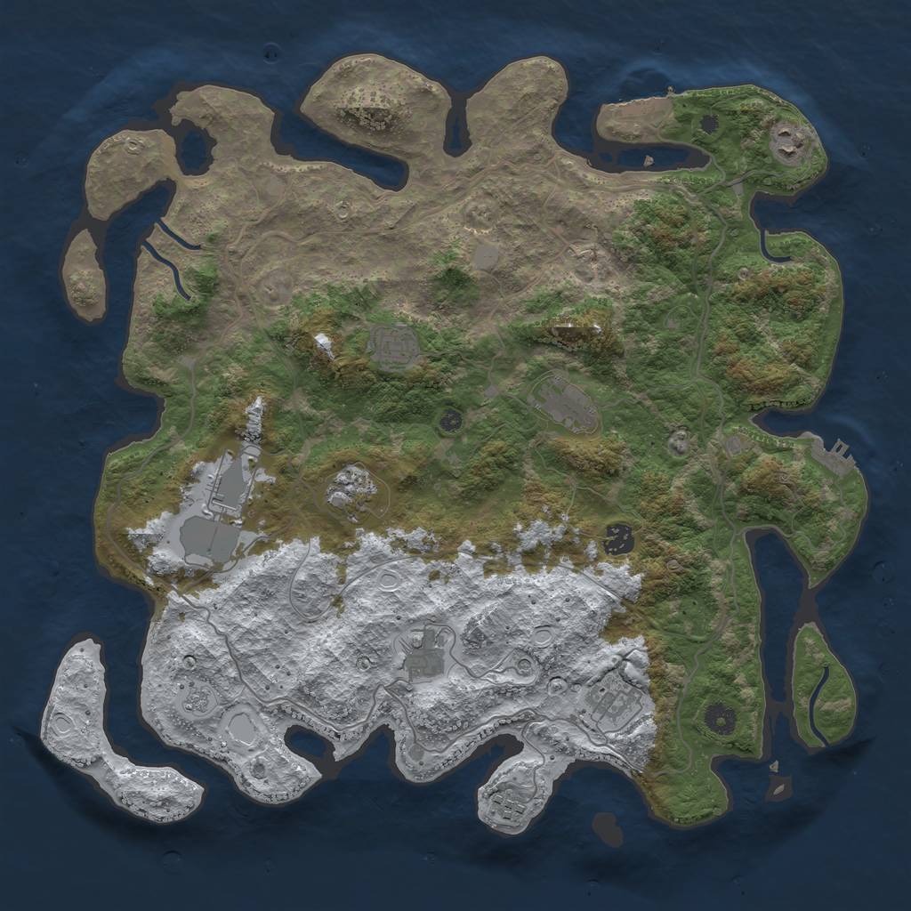 Rust Map: Procedural Map, Size: 4250, Seed: 612562, 18 Monuments