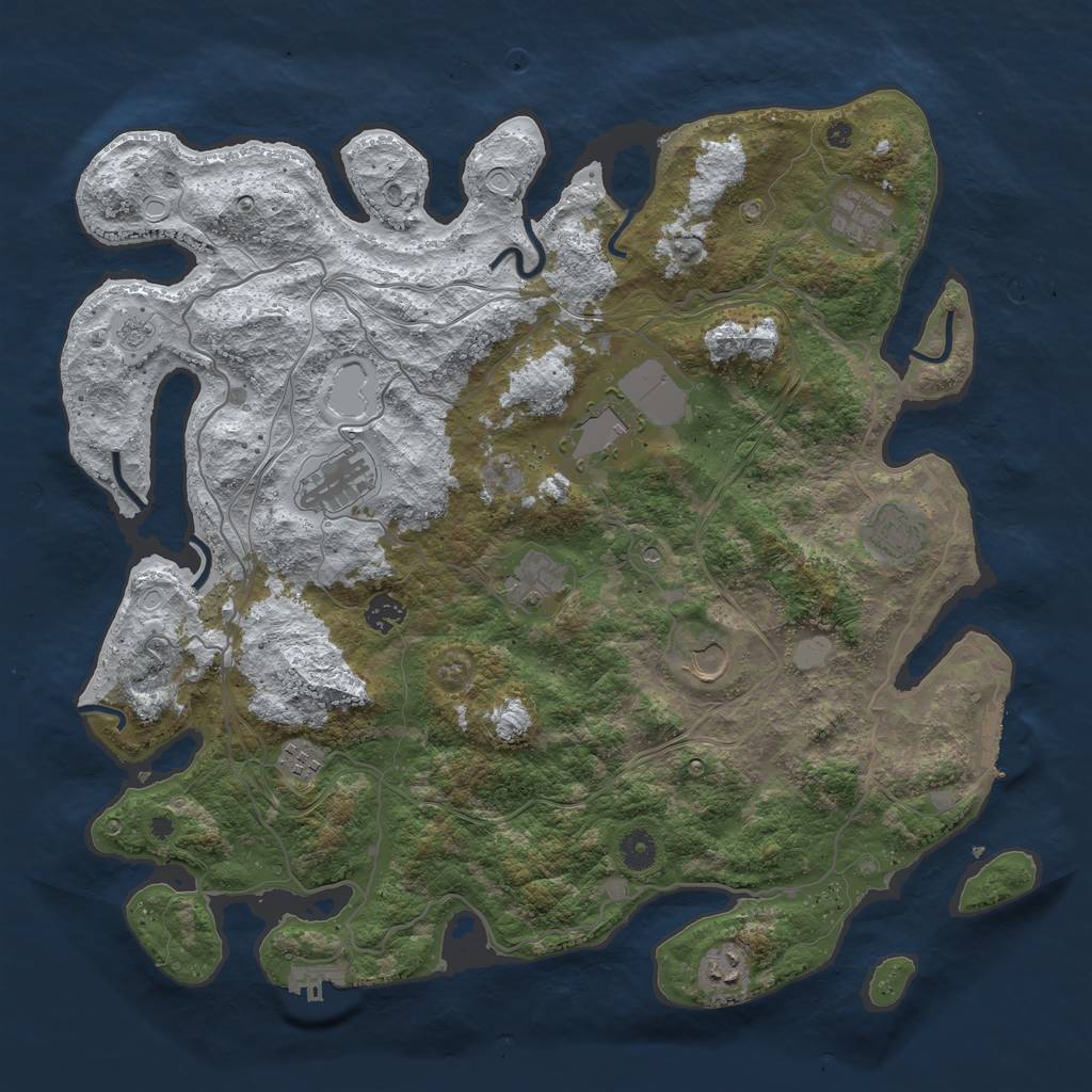 Rust Map: Procedural Map, Size: 4250, Seed: 62651, 18 Monuments
