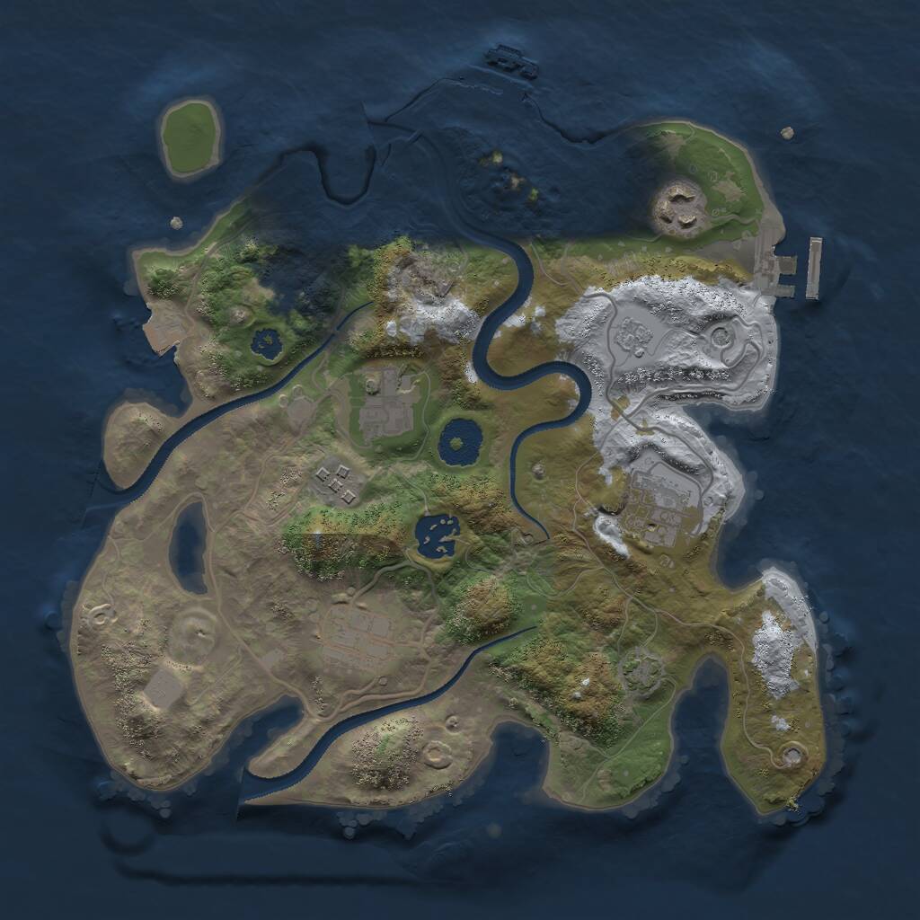 Rust Map: Procedural Map, Size: 3000, Seed: 192022, 12 Monuments