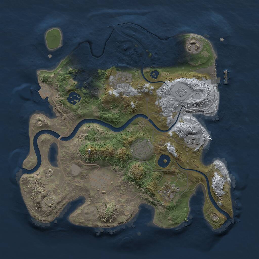 Rust Map: Procedural Map, Size: 3000, Seed: 192022, 12 Monuments