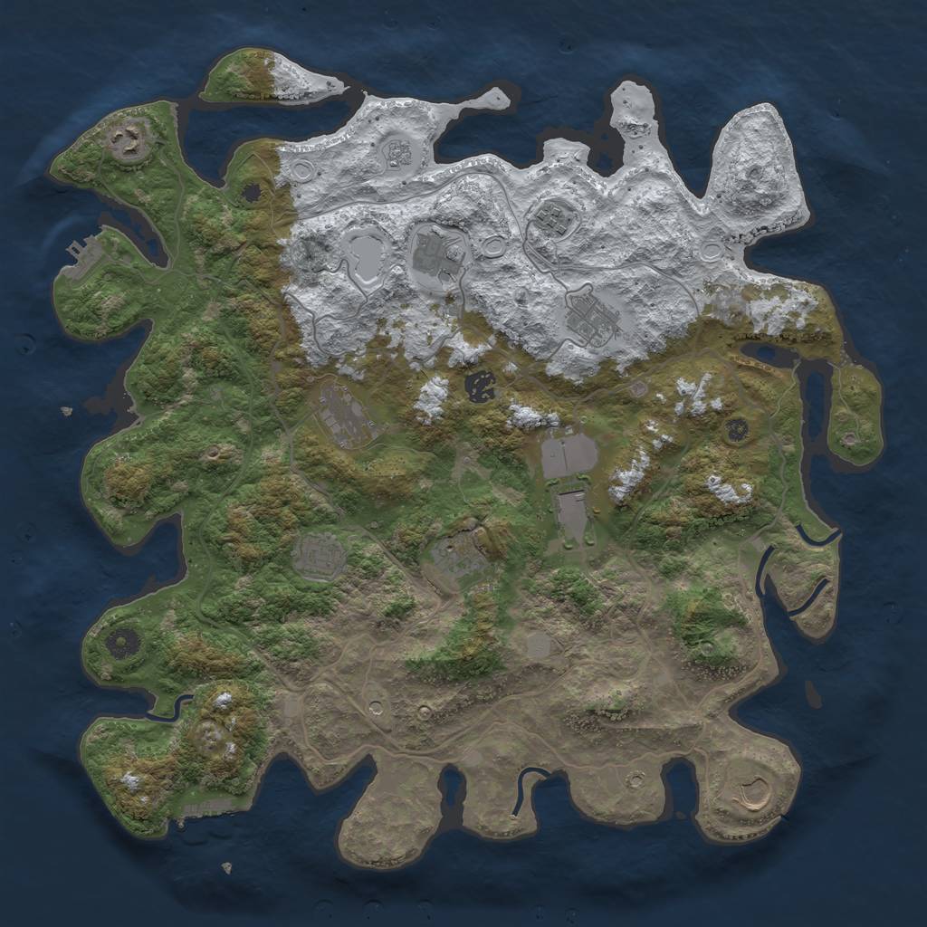 Rust Map: Procedural Map, Size: 4250, Seed: 155737, 19 Monuments