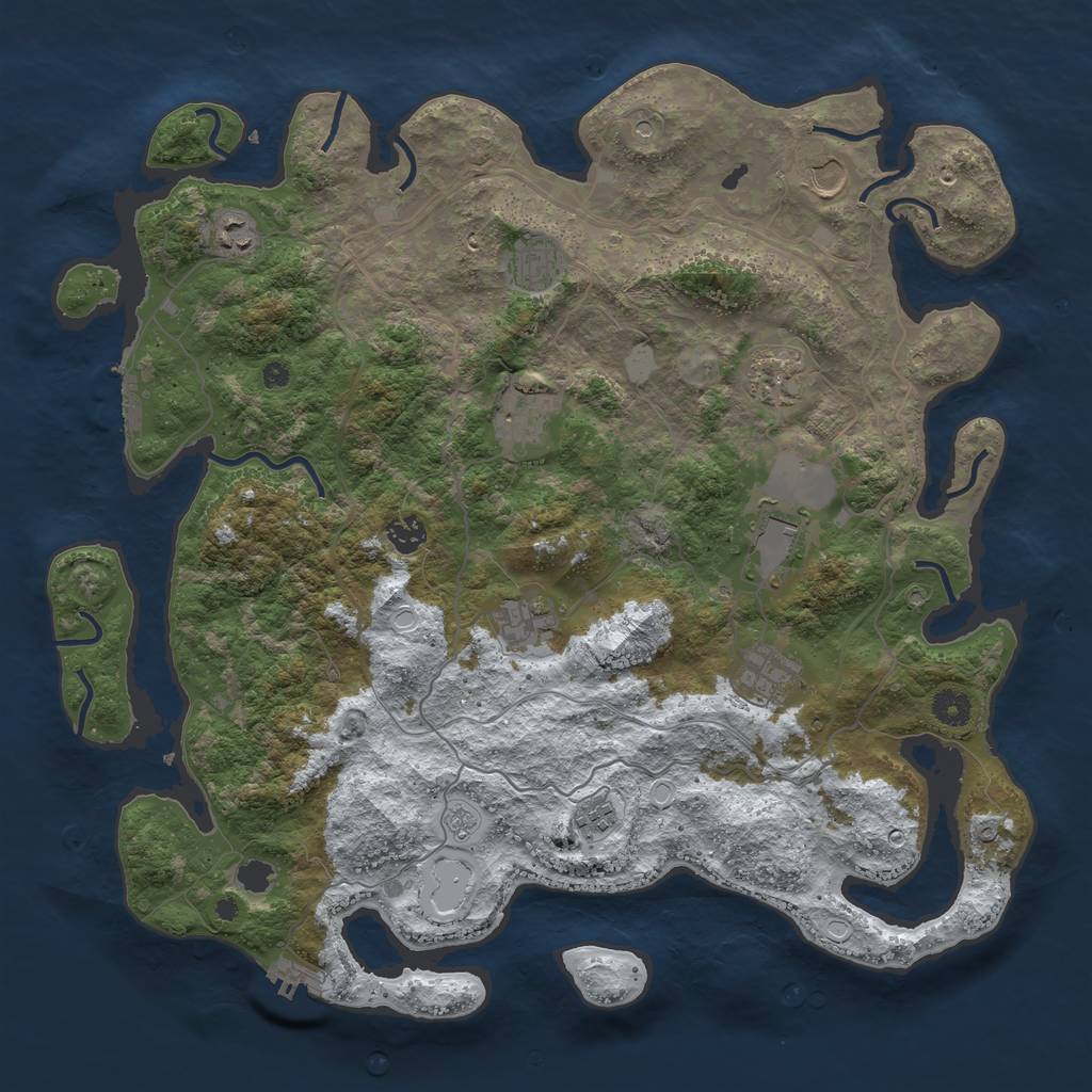 Rust Map: Procedural Map, Size: 4250, Seed: 1312357, 19 Monuments