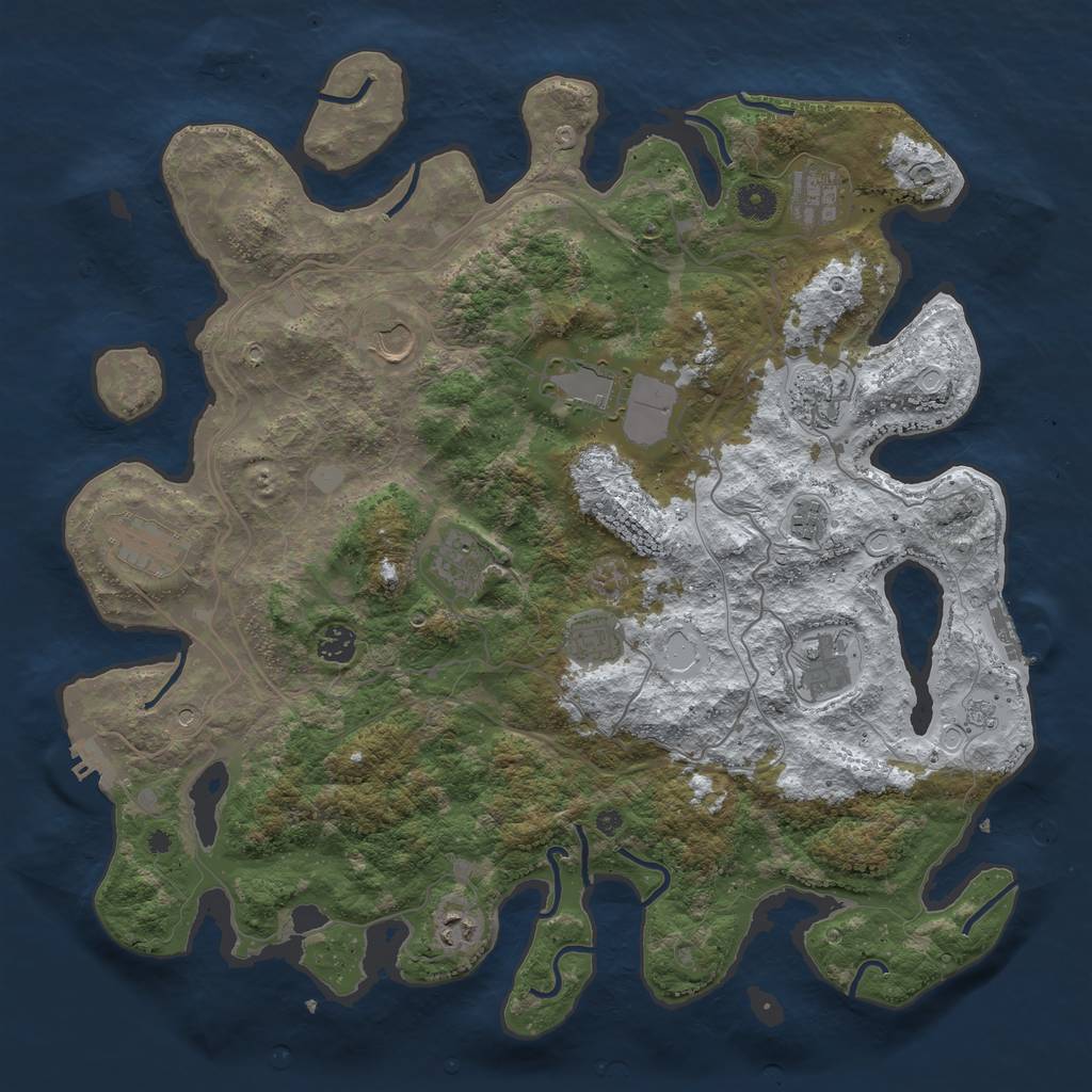 Rust Map: Procedural Map, Size: 4250, Seed: 1033325, 20 Monuments