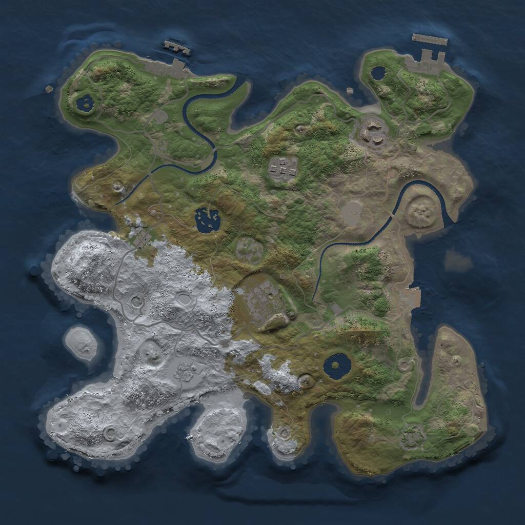 Rust Map: Procedural Map, Size: 3000, Seed: 836429010, 10 Monuments
