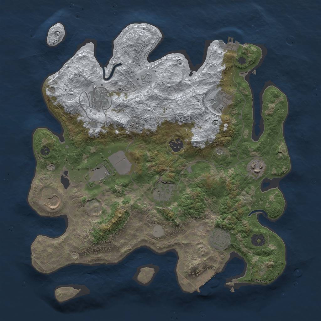 Rust Map: Procedural Map, Size: 3550, Seed: 3152707, 18 Monuments