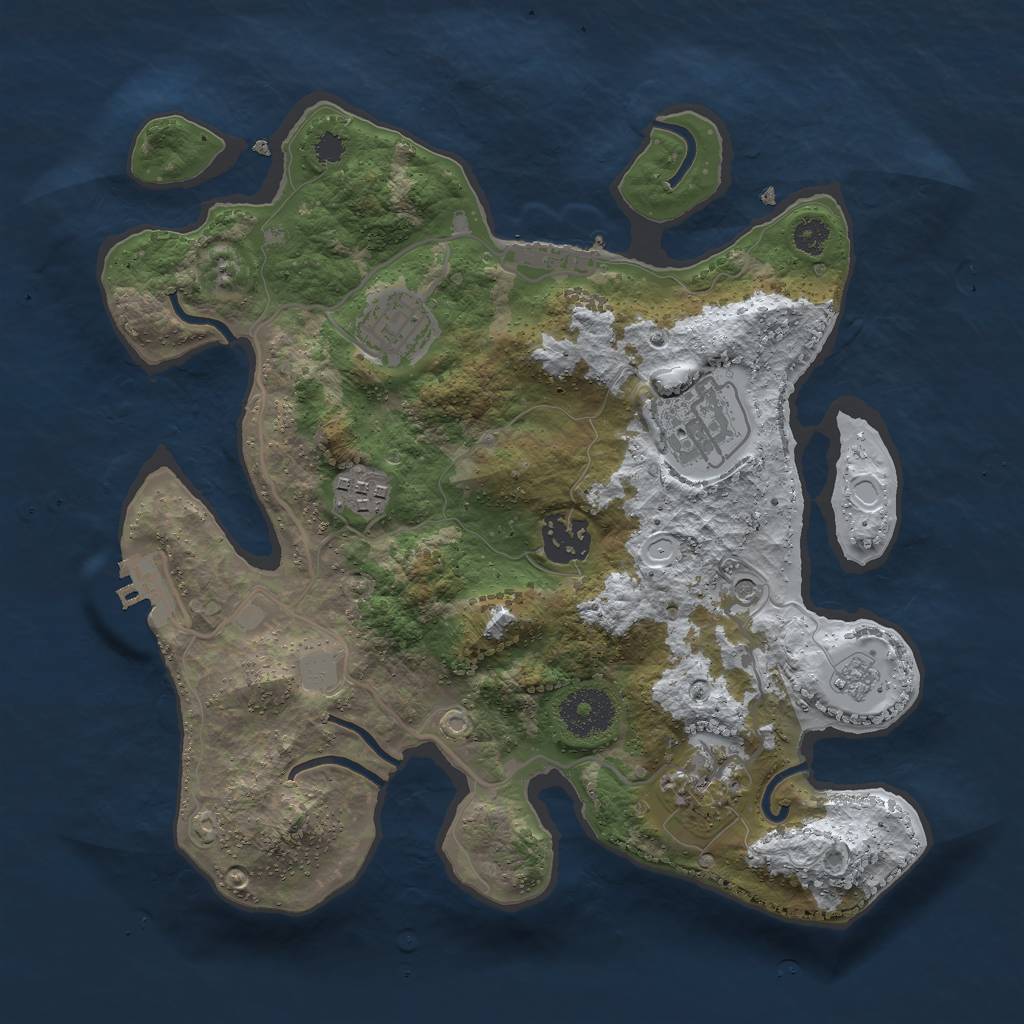 Rust Map: Procedural Map, Size: 3000, Seed: 571207503, 14 Monuments