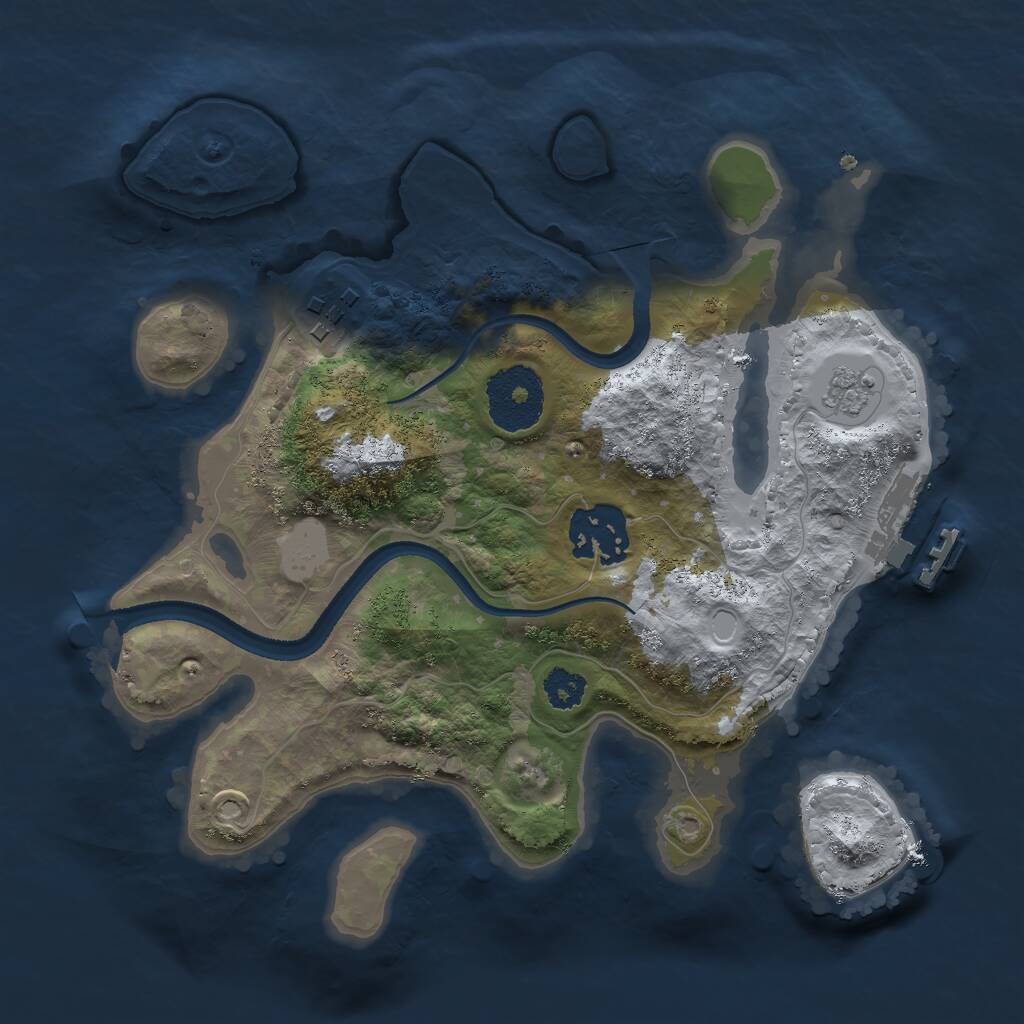 Rust Map: Procedural Map, Size: 2500, Seed: 1879572665, 5 Monuments