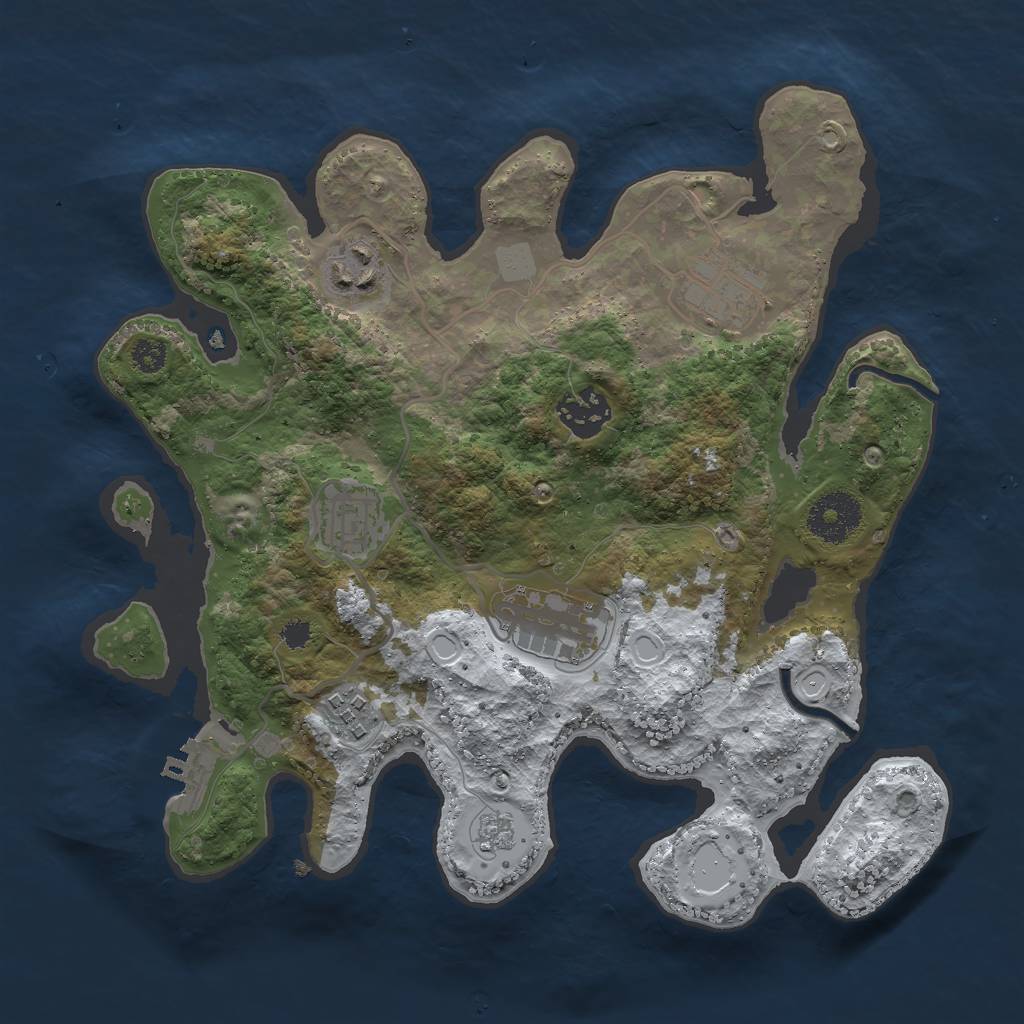 Rust Map: Procedural Map, Size: 3000, Seed: 519690, 13 Monuments