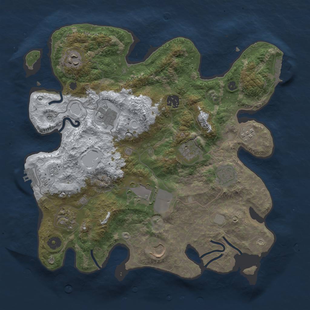 Rust Map: Procedural Map, Size: 3550, Seed: 5941165, 18 Monuments