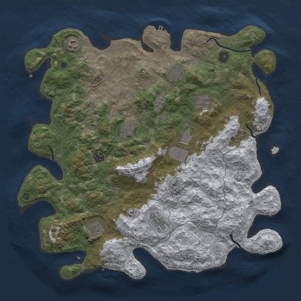Rust Map: Procedural Map, Size: 4250, Seed: 1598492, 18 Monuments
