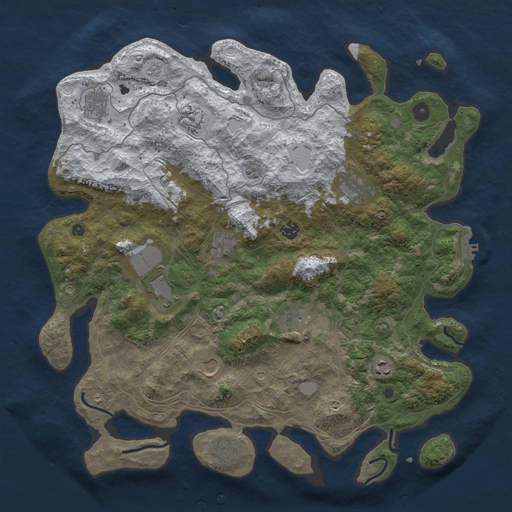 Rust Map: Procedural Map, Size: 4250, Seed: 2852776, 19 Monuments