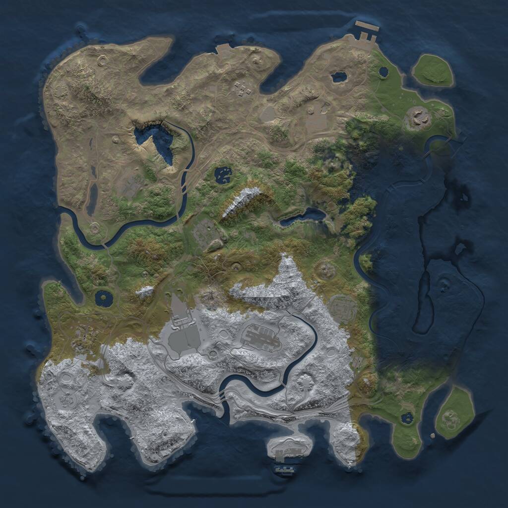 Rust Map: Procedural Map, Size: 4250, Seed: 6102281, 16 Monuments