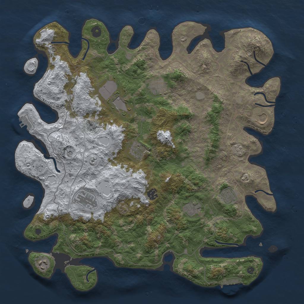 Rust Map: Procedural Map, Size: 4250, Seed: 5729325, 19 Monuments