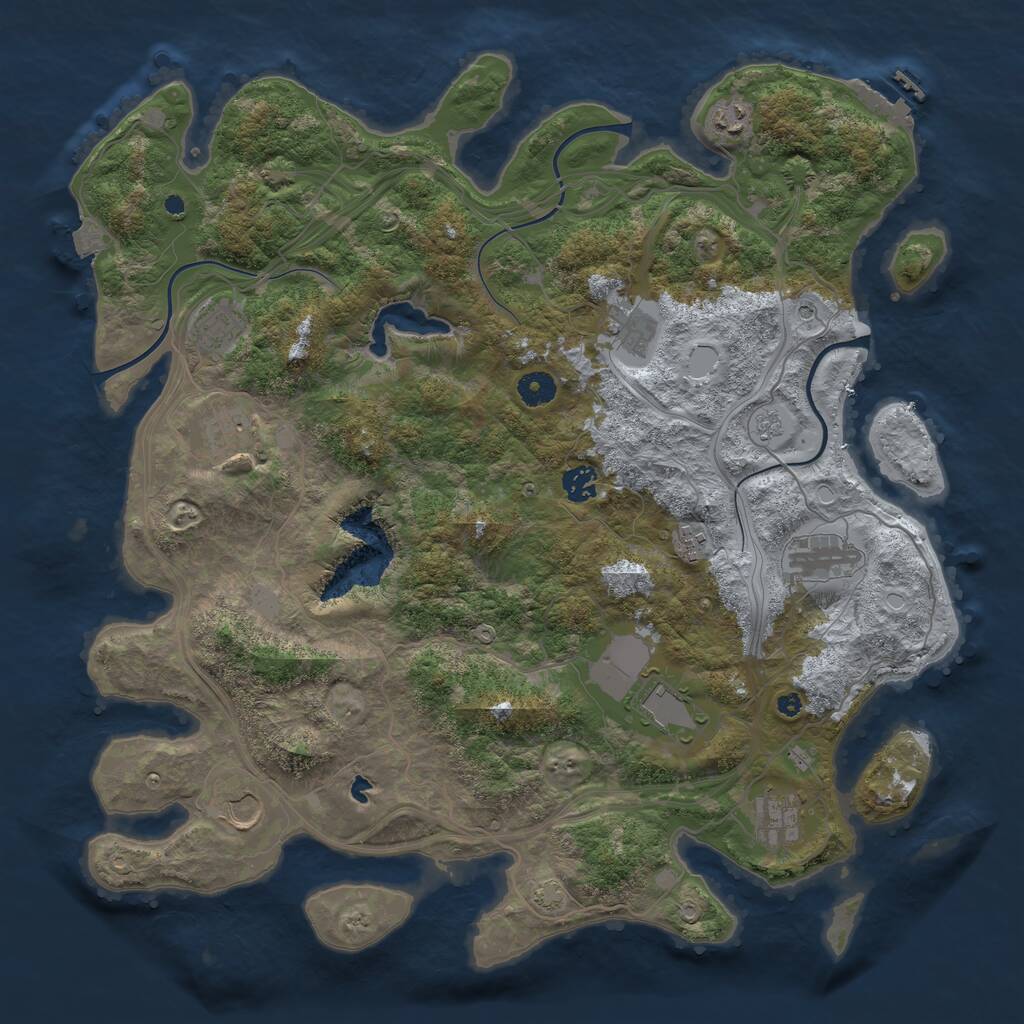 Rust Map: Procedural Map, Size: 4250, Seed: 2875361, 15 Monuments