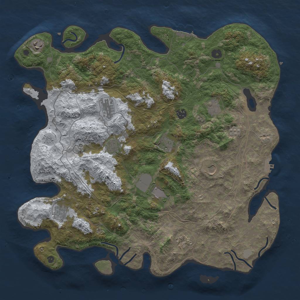 Rust Map: Procedural Map, Size: 4500, Seed: 6035494, 20 Monuments