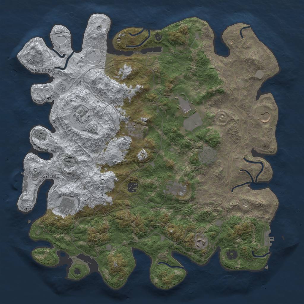 Rust Map: Procedural Map, Size: 4250, Seed: 6450960, 19 Monuments