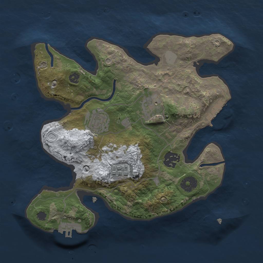 Rust Map: Procedural Map, Size: 2500, Seed: 1019, 11 Monuments