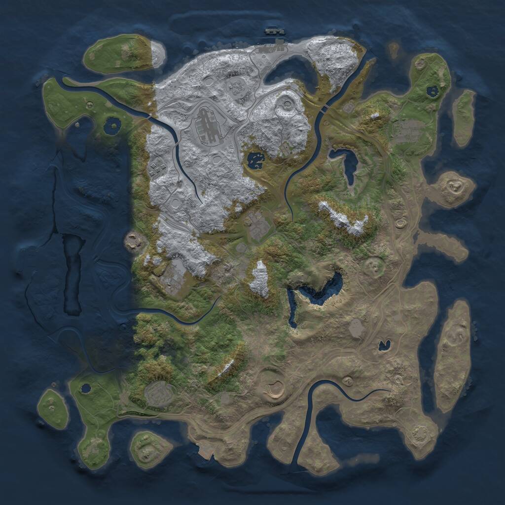 Rust Map: Procedural Map, Size: 4250, Seed: 123456789, 15 Monuments