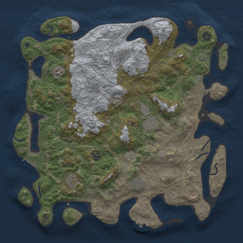 Rust Map: Procedural Map, Size: 4250, Seed: 123456789, 17 Monuments