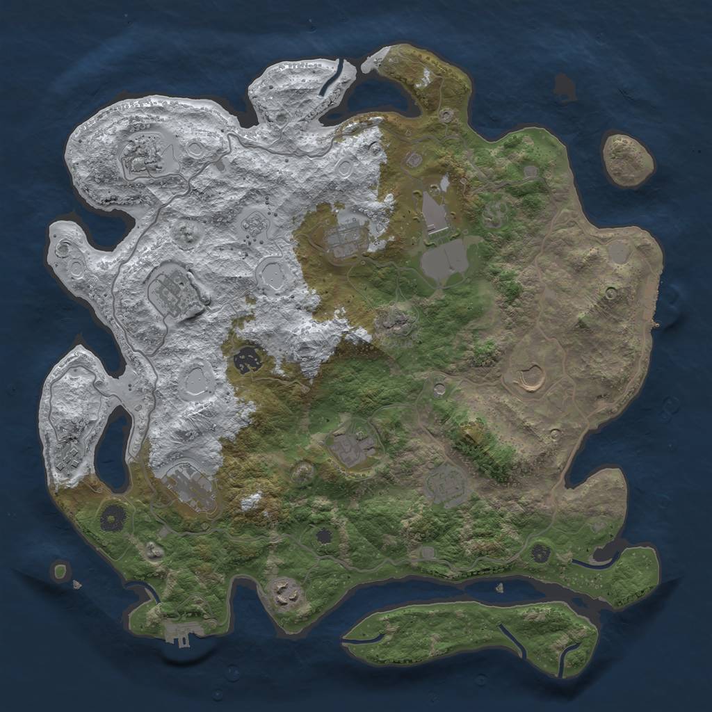 Rust Map: Procedural Map, Size: 4000, Seed: 533, 20 Monuments