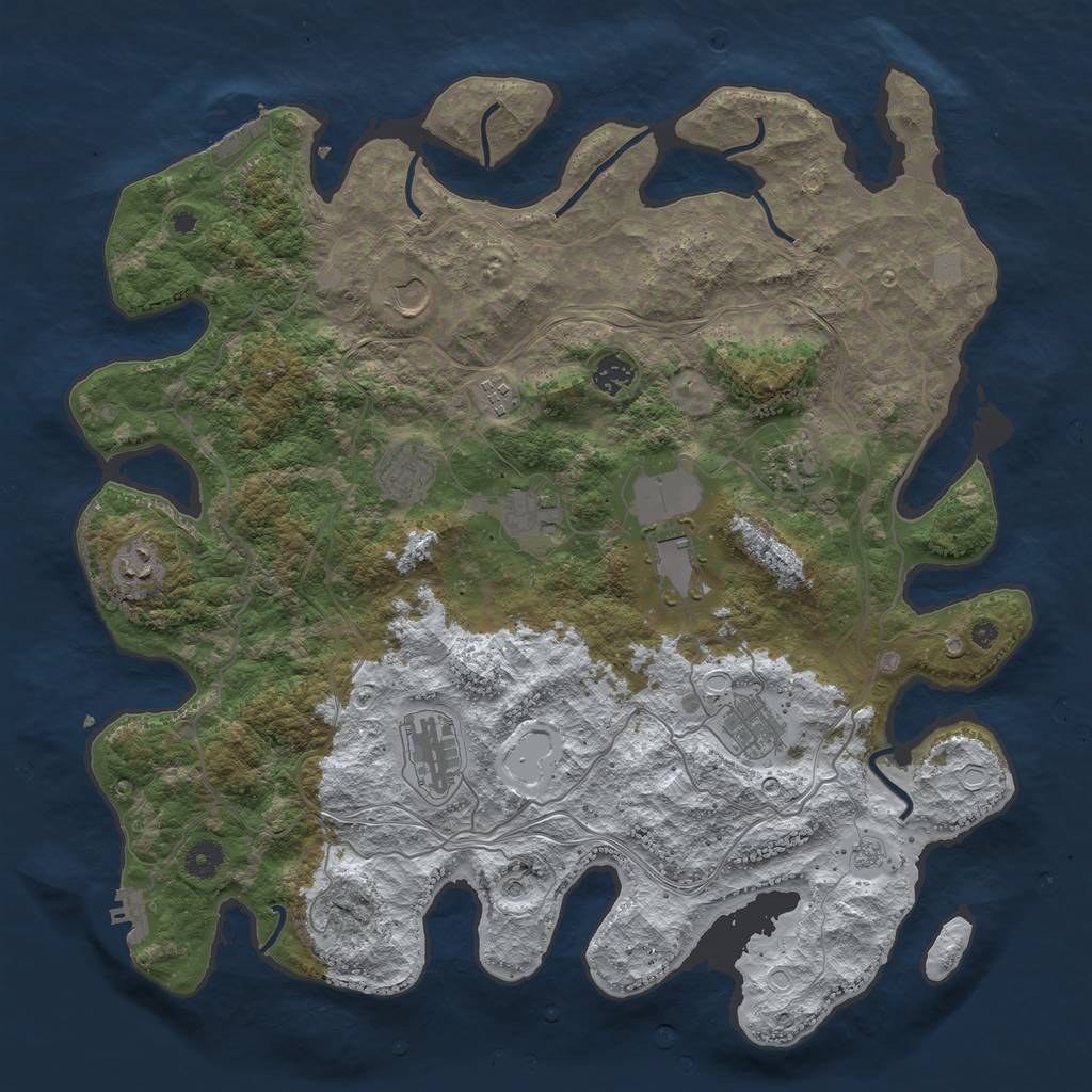 Rust Map: Procedural Map, Size: 4250, Seed: 588918, 19 Monuments
