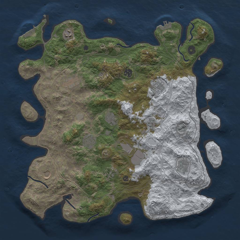Rust Map: Procedural Map, Size: 4250, Seed: 3232206, 20 Monuments