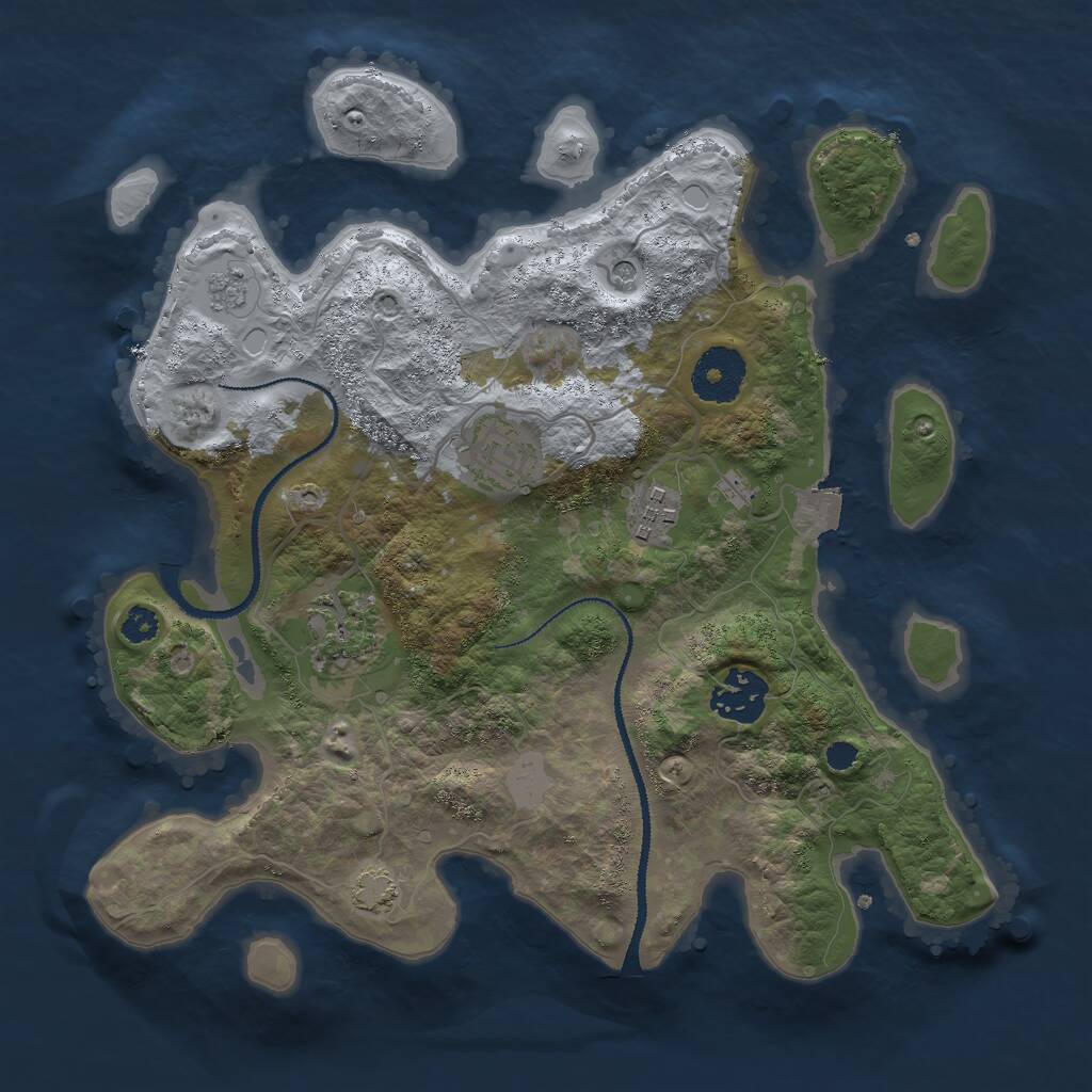 Rust Map: Procedural Map, Size: 3000, Seed: 700251, 8 Monuments