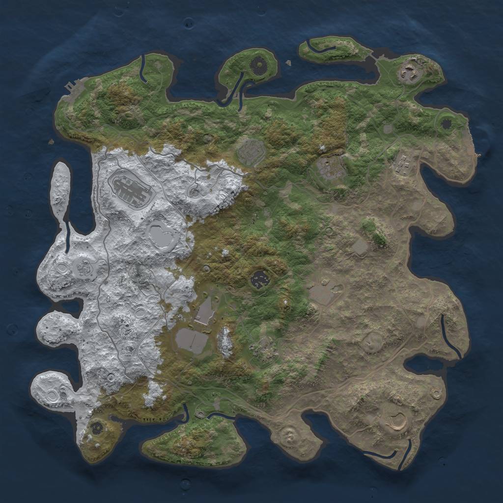 Rust Map: Procedural Map, Size: 4250, Seed: 2510876, 19 Monuments