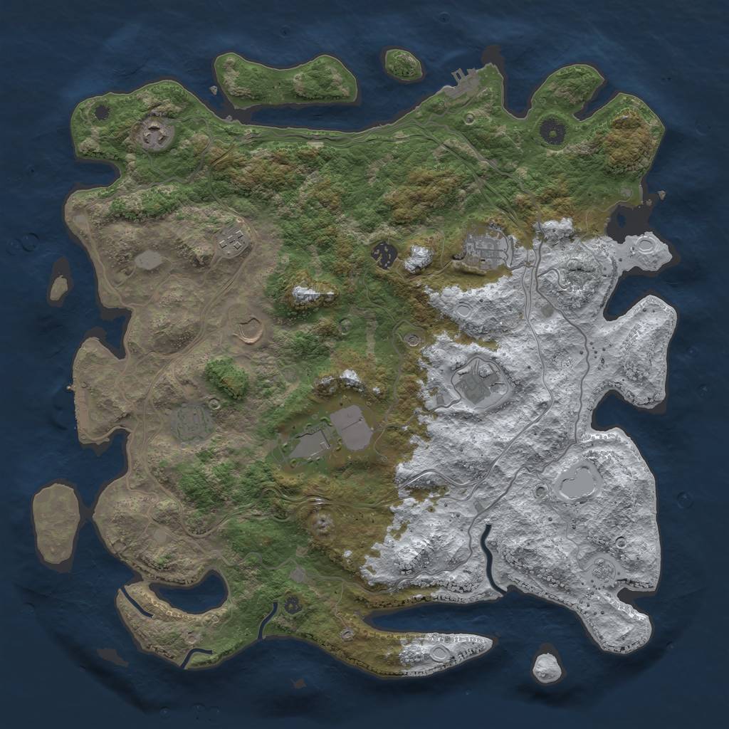 Rust Map: Procedural Map, Size: 4250, Seed: 4589818, 17 Monuments
