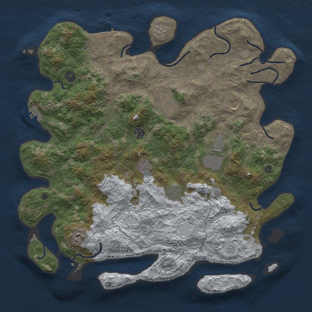 Rust Map: Procedural Map, Size: 4250, Seed: 5942033, 17 Monuments