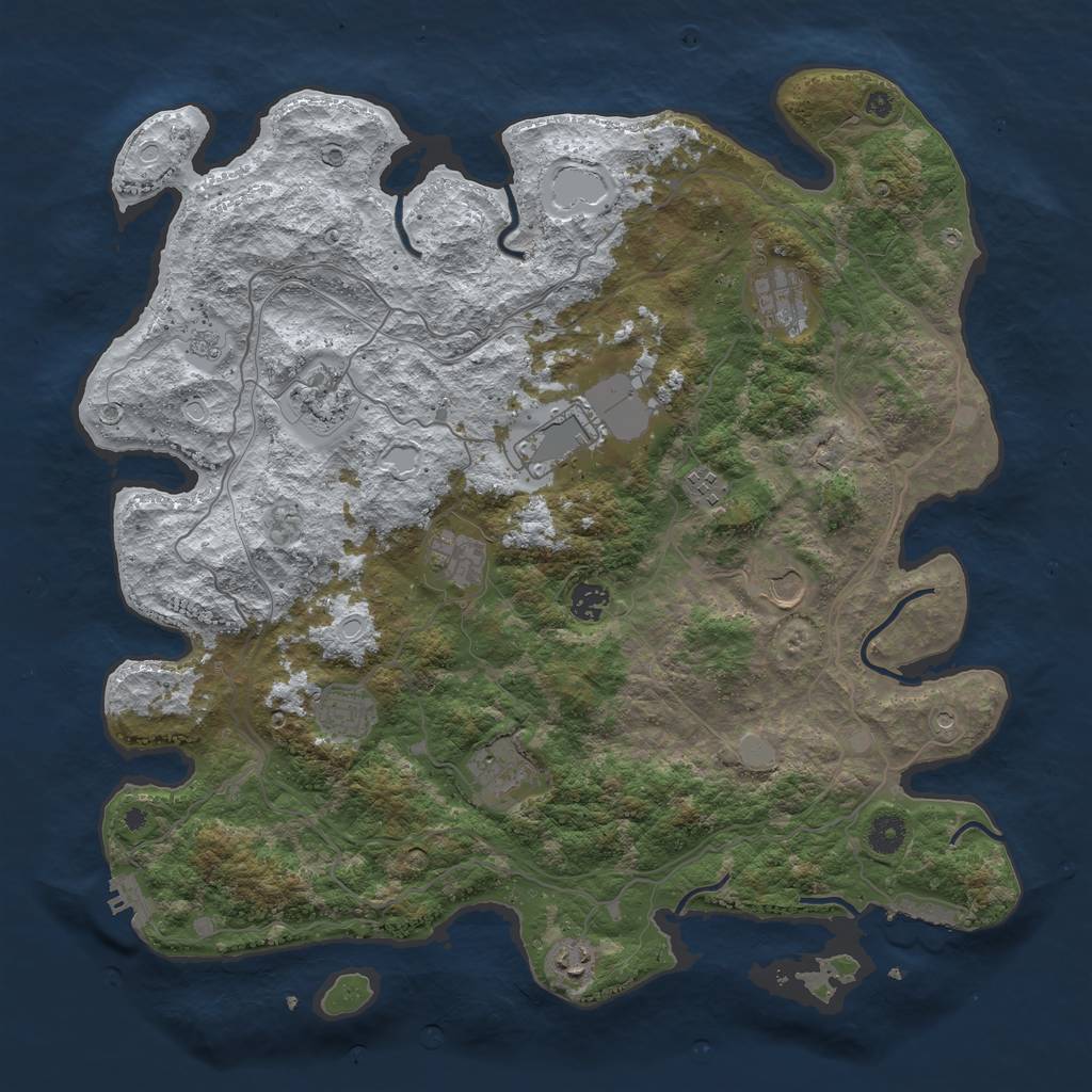 Rust Map: Procedural Map, Size: 4250, Seed: 3397197, 19 Monuments