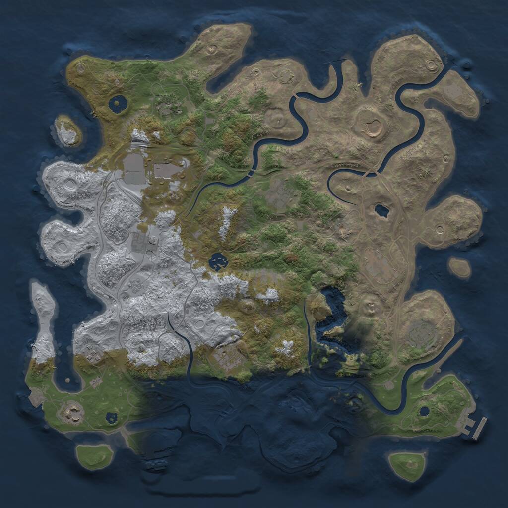 Rust Map: Procedural Map, Size: 4250, Seed: 494196, 17 Monuments
