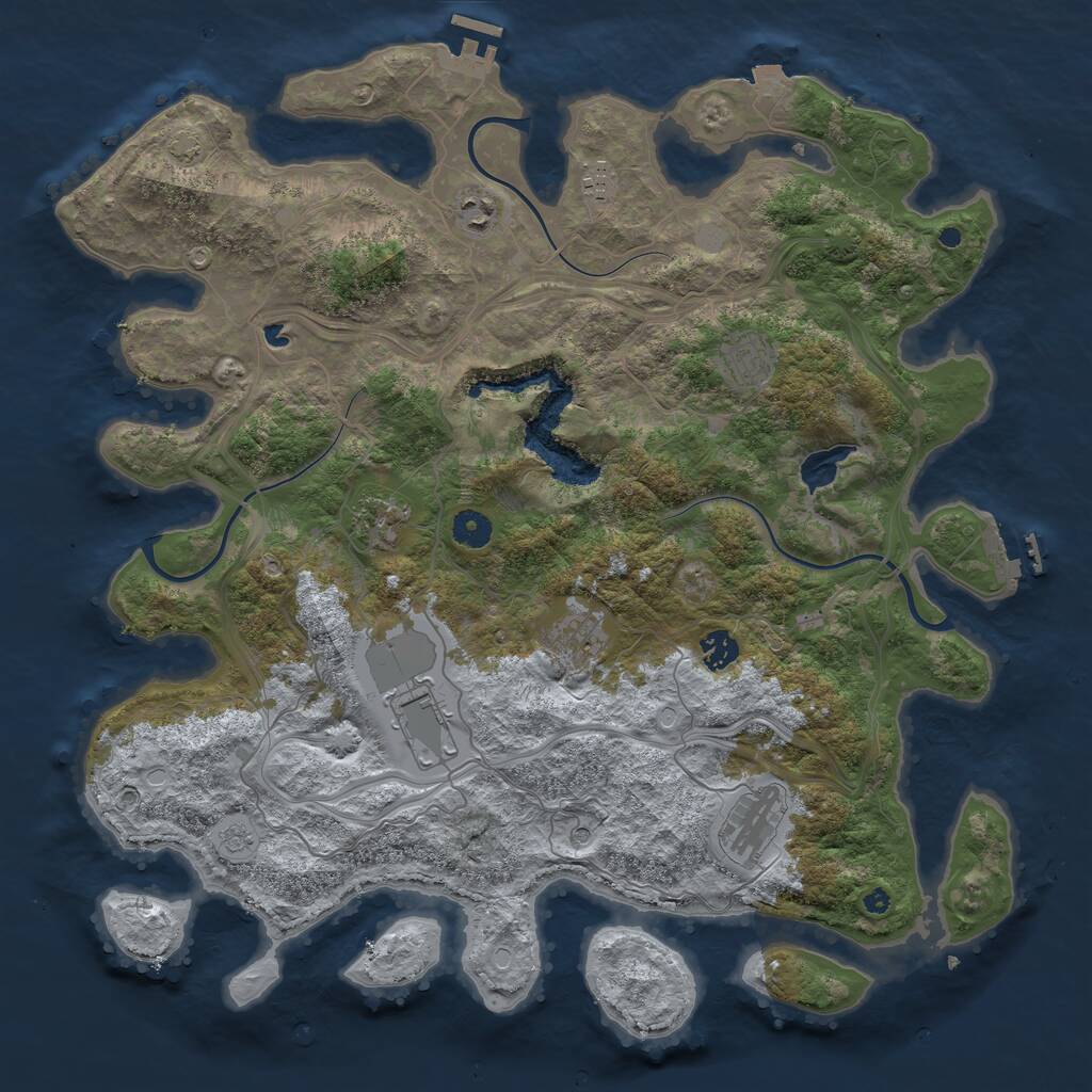 Rust Map: Procedural Map, Size: 4250, Seed: 106729, 14 Monuments