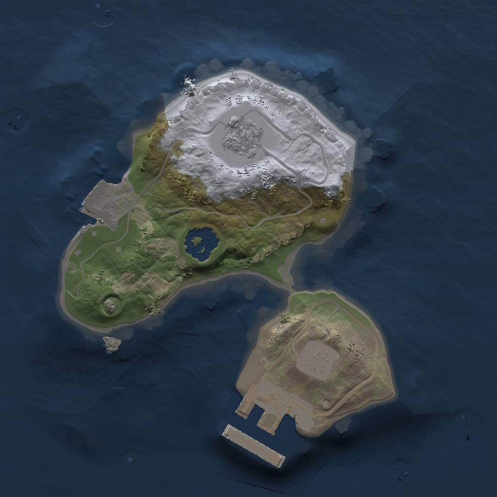 Rust Map: Procedural Map, Size: 1500, Seed: 74429791, 3 Monuments