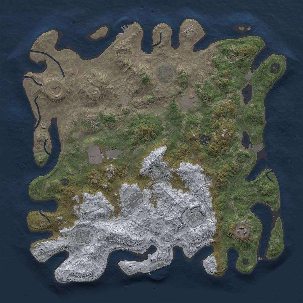 Rust Map: Procedural Map, Size: 4250, Seed: 1706178, 20 Monuments