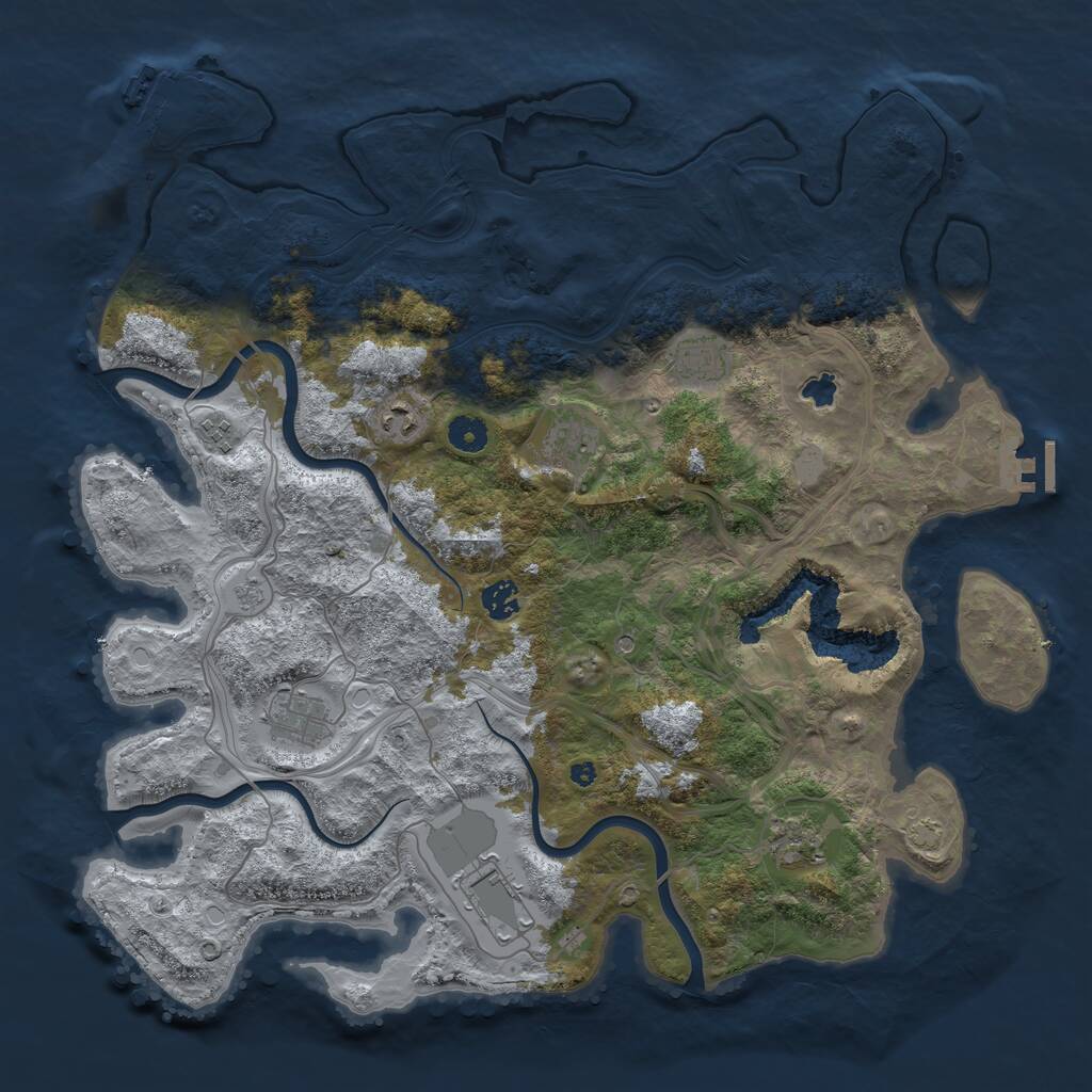 Rust Map: Procedural Map, Size: 4250, Seed: 389107, 14 Monuments