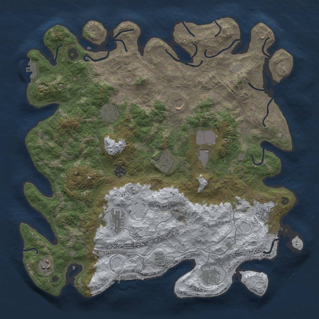 Rust Map: Procedural Map, Size: 4250, Seed: 697535, 19 Monuments