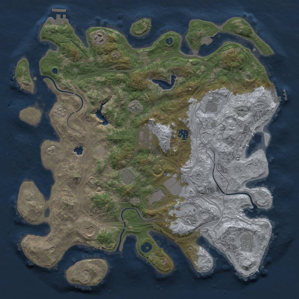 Rust Map: Procedural Map, Size: 4250, Seed: 3446912, 16 Monuments