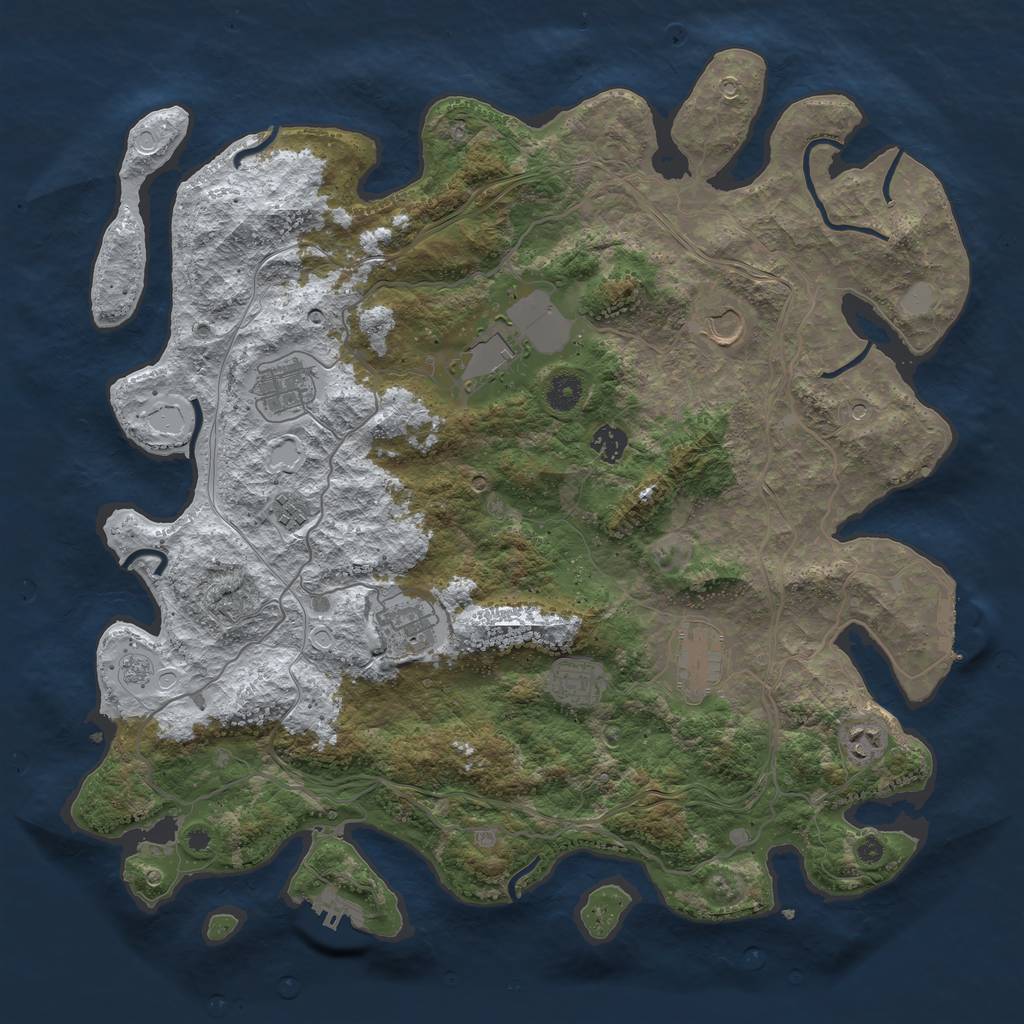 Rust Map: Procedural Map, Size: 4250, Seed: 886099, 18 Monuments