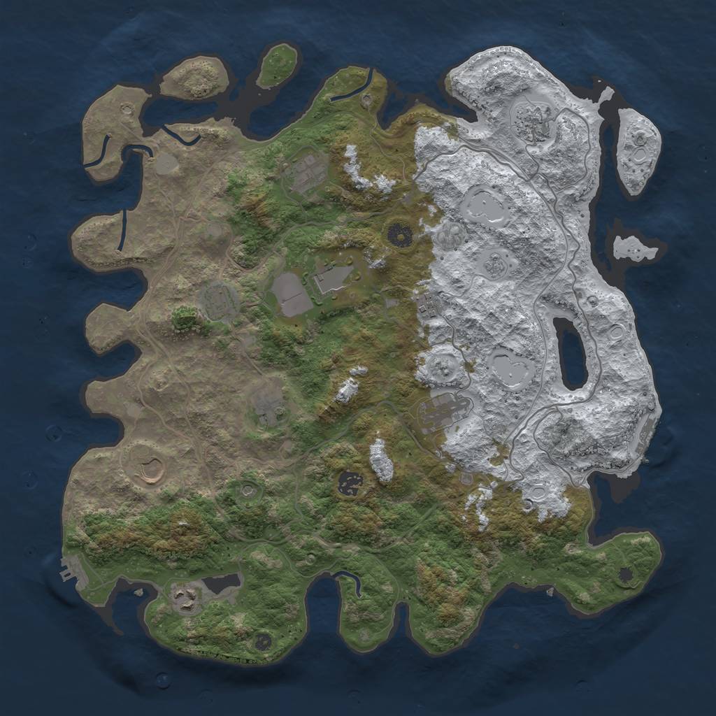 Rust Map: Procedural Map, Size: 4250, Seed: 4898580, 19 Monuments
