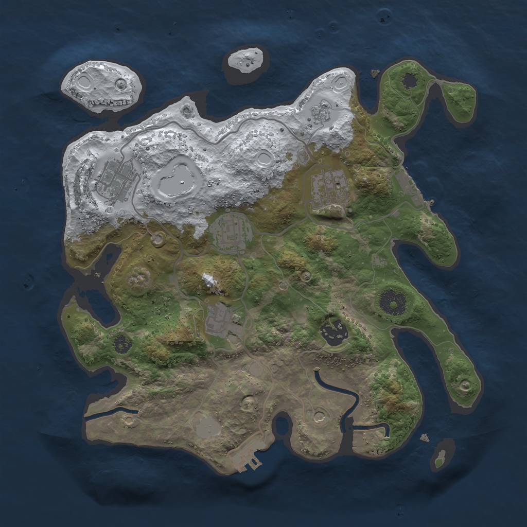 Rust Map: Procedural Map, Size: 3000, Seed: 855772, 14 Monuments
